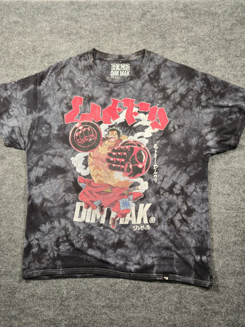 One Piece x Dim Mak Luffy Gear 4 Tie Dye Graphic Tee Shirt Men's XL Made in‎ USA